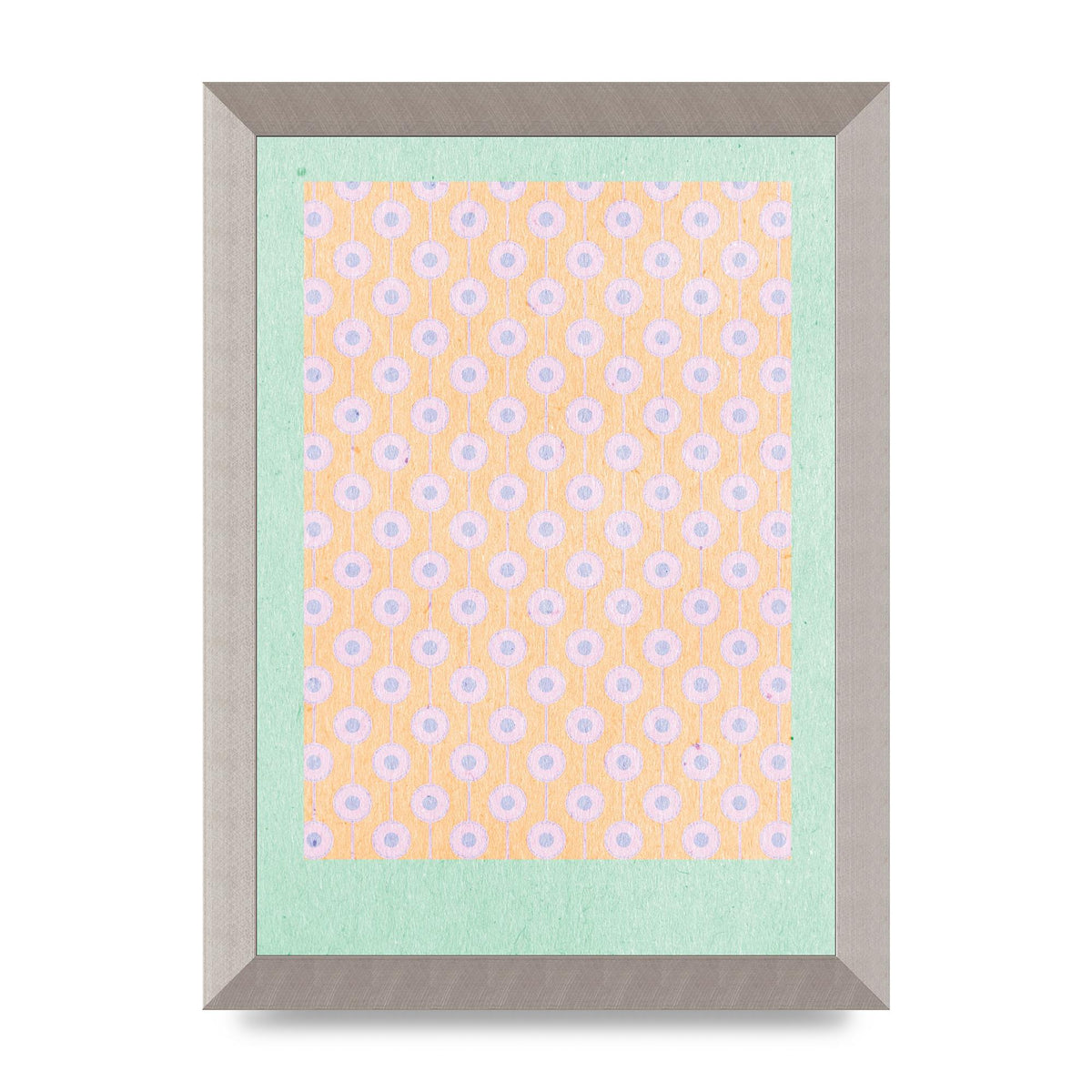 Retro Pattern Light Version Printed Poster - A4 framed