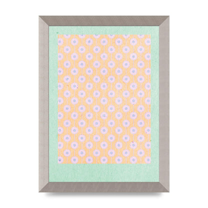 Retro Pattern Light Version Printed Poster - A4 framed