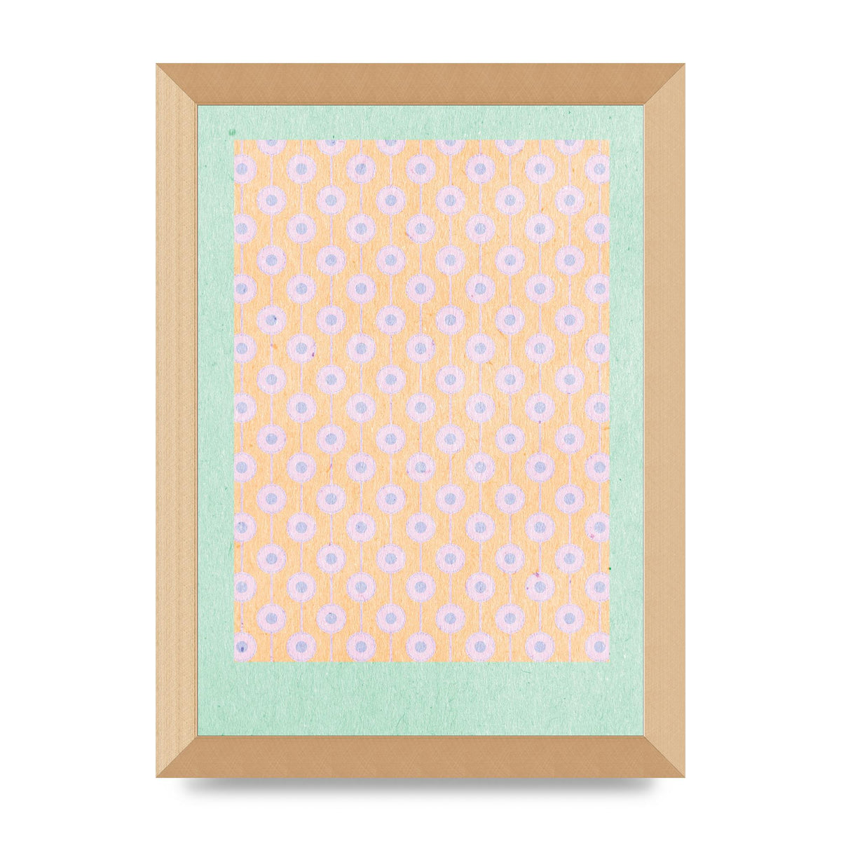 Retro Pattern Light Version Printed Poster - A4 framed