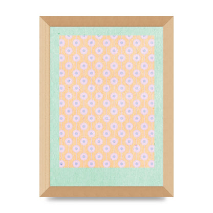 Retro Pattern Light Version Printed Poster - A4 framed
