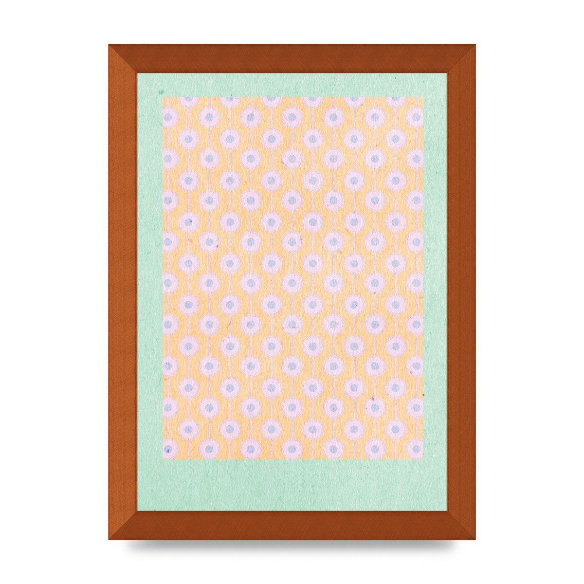 Retro Pattern Light Version Printed Poster - A4 framed