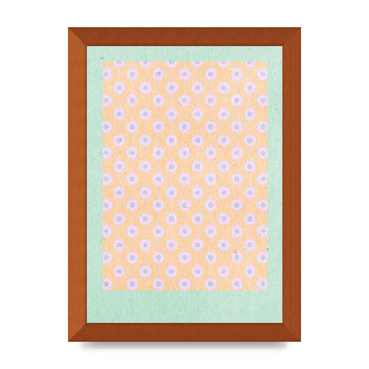 Retro Pattern Light Version Printed Poster - A4 framed