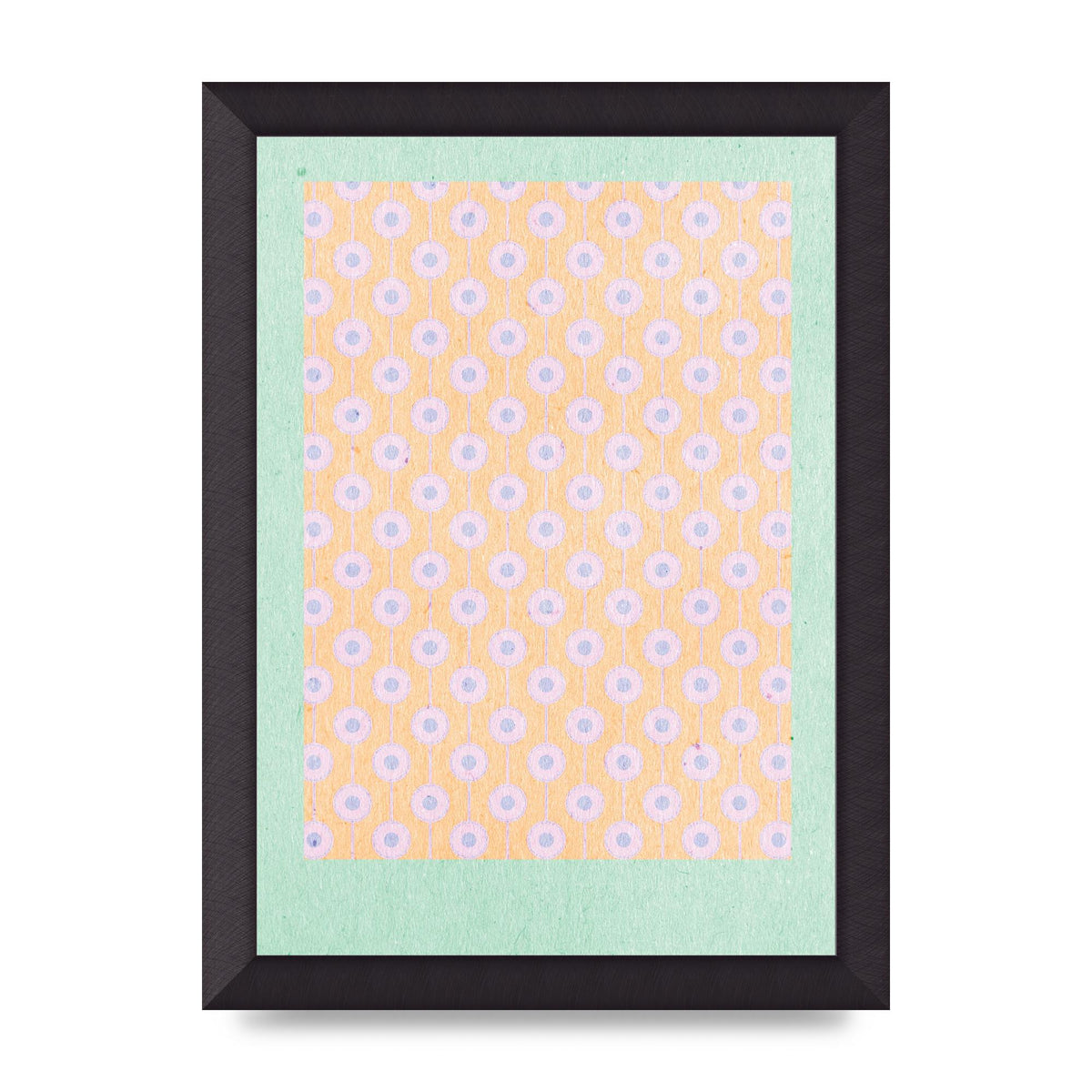 Retro Pattern Light Version Printed Poster - A4 framed