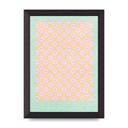 Retro Pattern Light Version Printed Poster - A4 framed