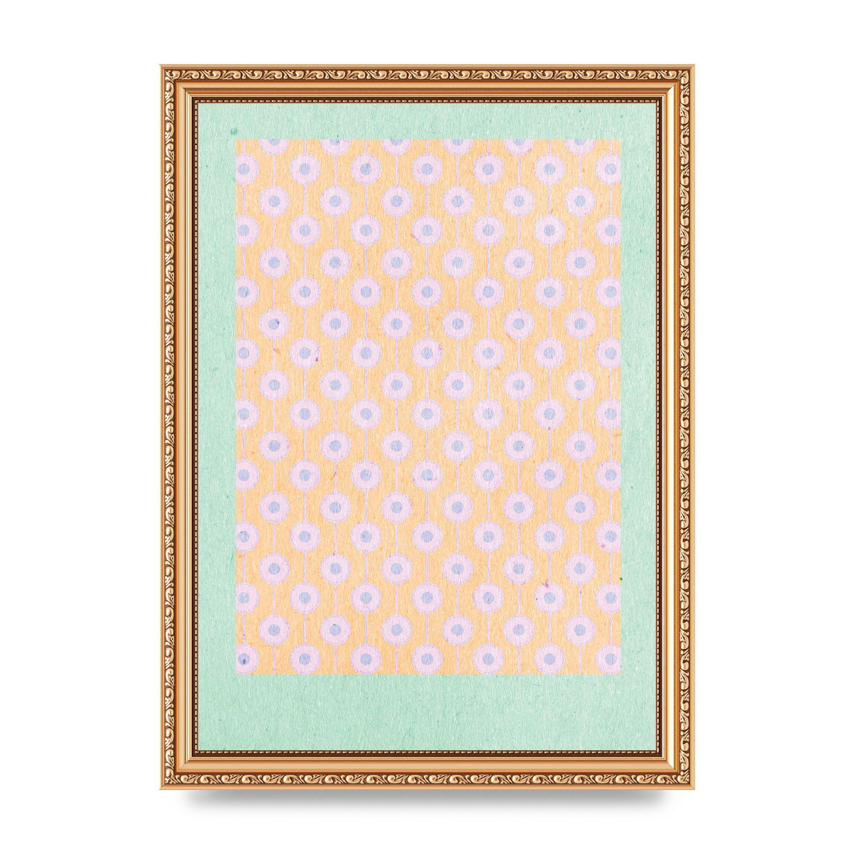 Retro Pattern Light Version Printed Poster - A4 framed