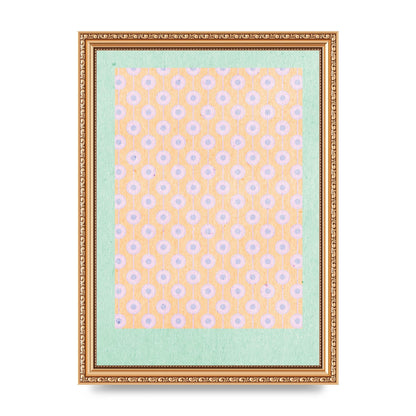 Retro Pattern Light Version Printed Poster - A4 framed