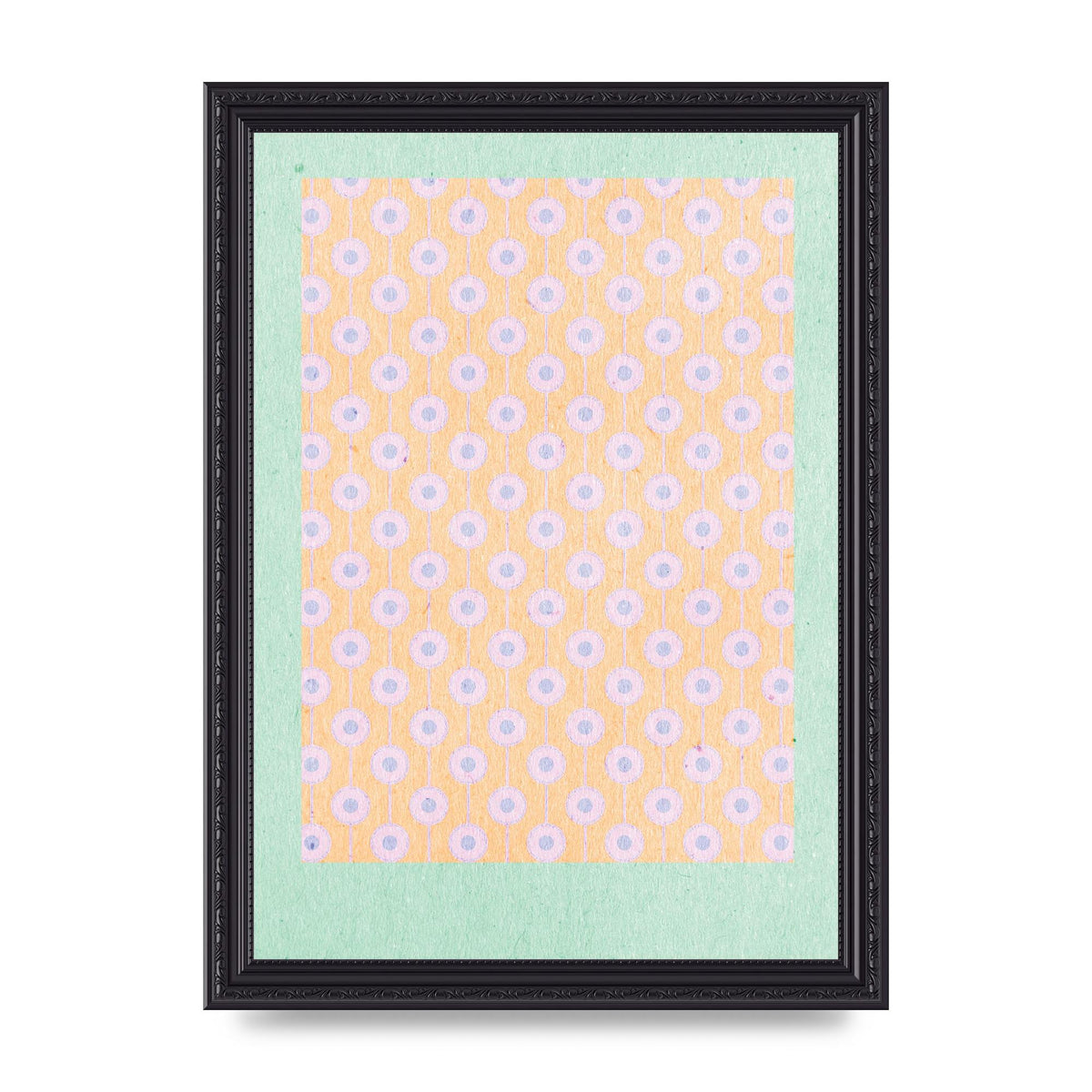 Retro Pattern Light Version Printed Poster - A4 framed