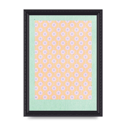 Retro Pattern Light Version Printed Poster - A4 framed
