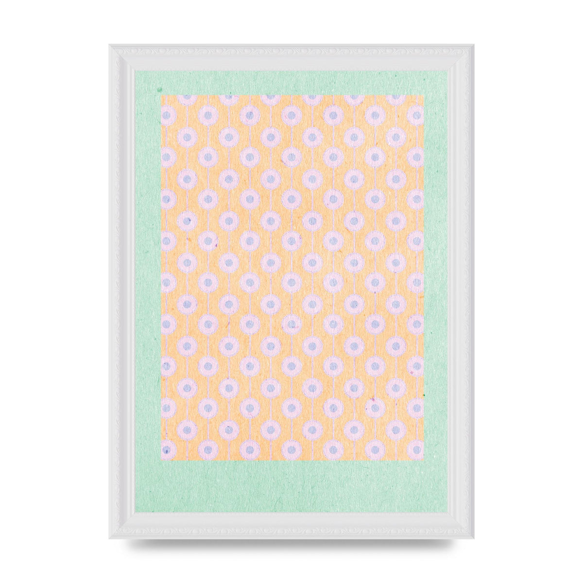 Retro Pattern Light Version Printed Poster - A4 framed