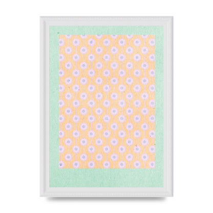 Retro Pattern Light Version Printed Poster - A4 framed