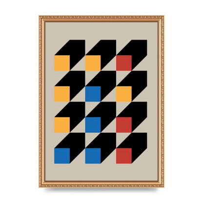 Bauhaus Inspired Block Colour Three Art For The Home - A3 framed