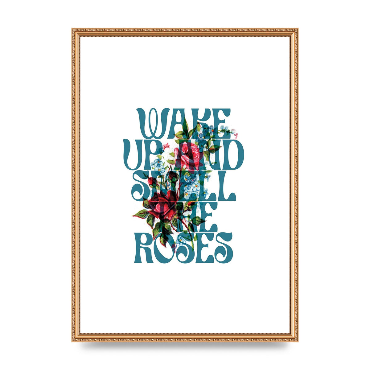 Wake Up And Smell The Roses Flower" Wall Art - A2 framed