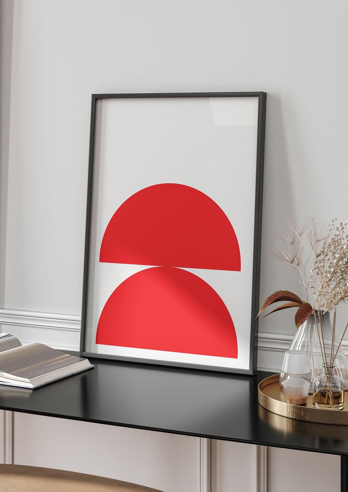Red Stack Wall Art - living room 4