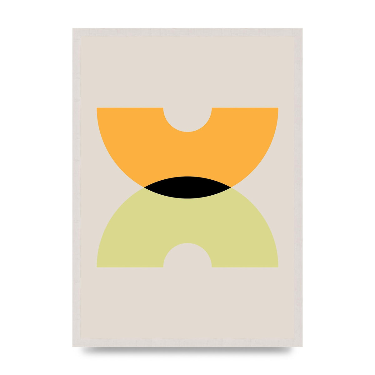 Graphic Arch Yellow One print in an A2 white saw cut grain frame
