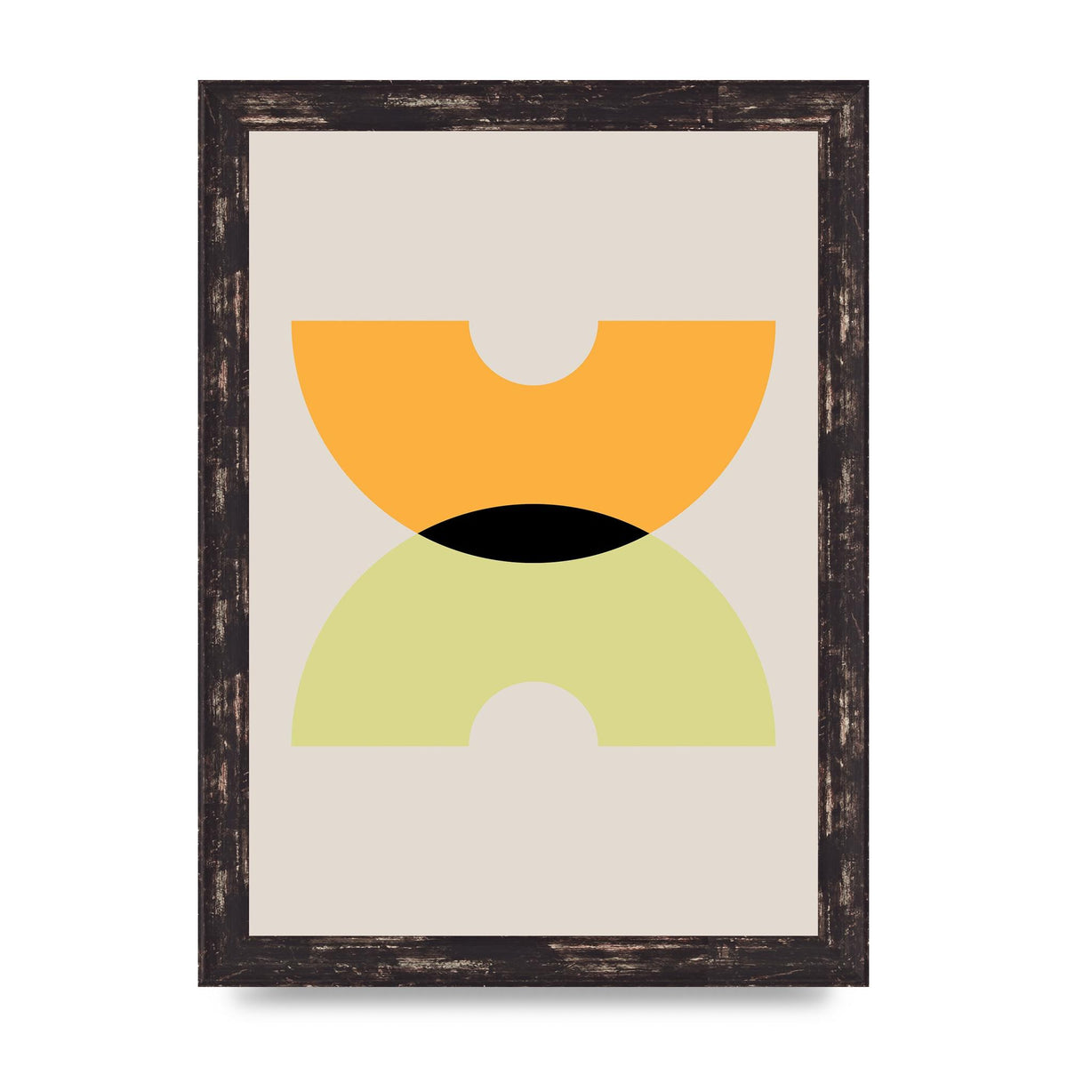 Graphic Arch Yellow One Wall Art - A4 framed