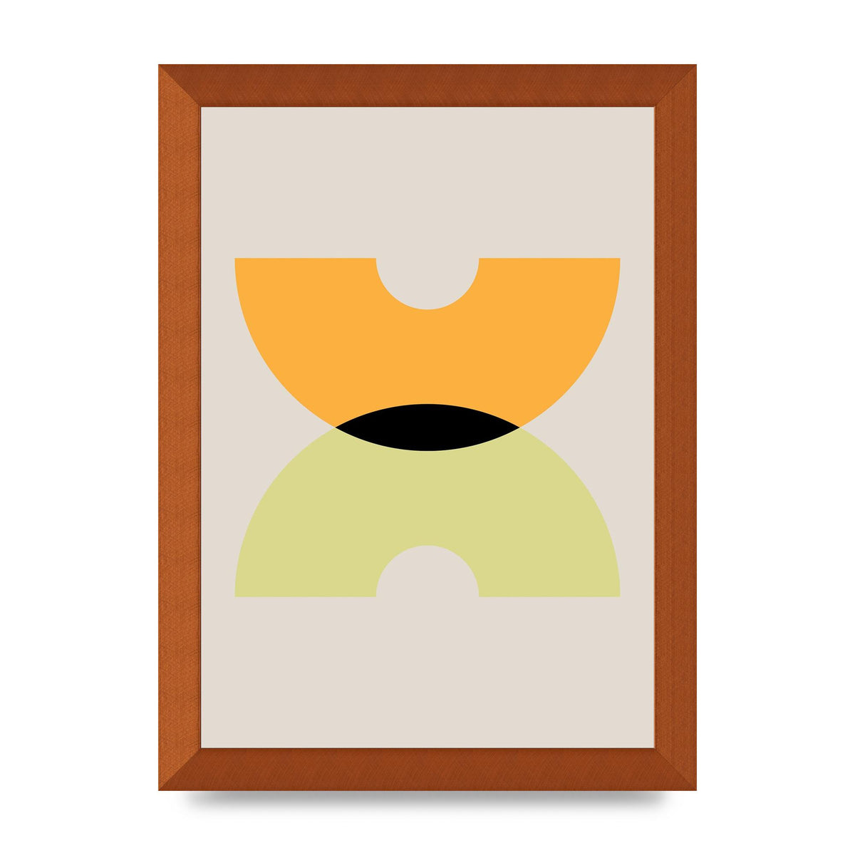 Graphic Arch Yellow One Wall Art - A4 framed