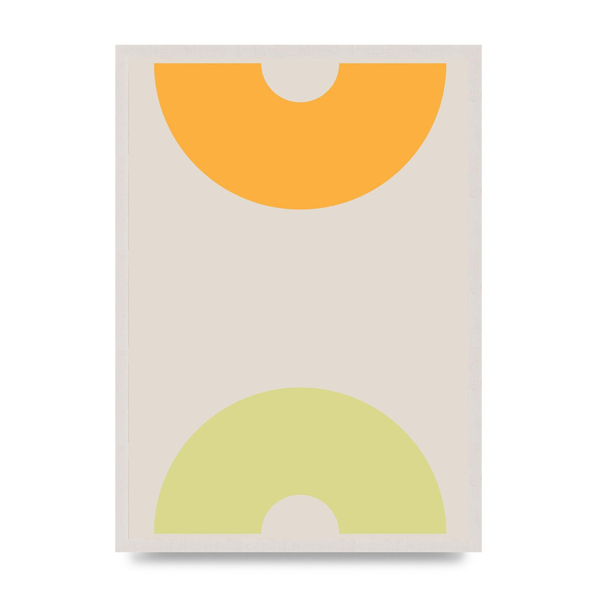 Graphic Arch Yellow Two print in an A2 white saw cut grain frame