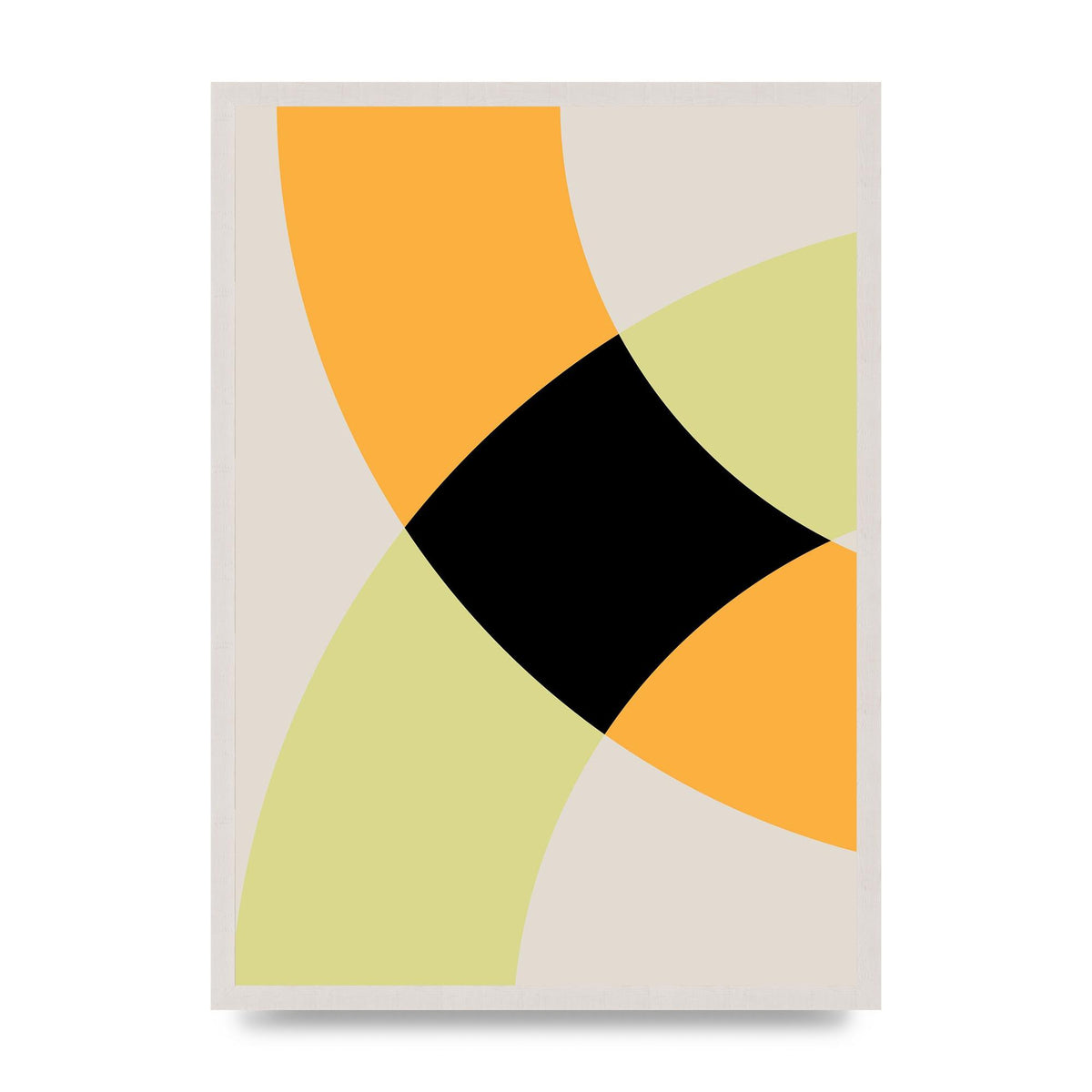 Graphic Arch Yellow Five print in an A2 white saw cut grain frame