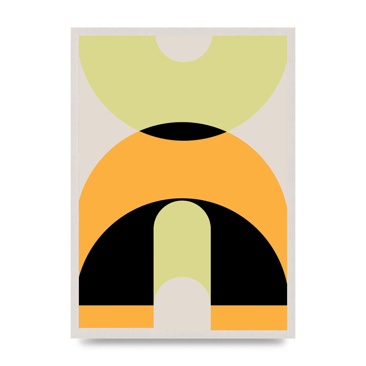 Graphic Arch Yellow Six print in an A2 white saw cut grain frame