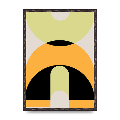 Graphic Arch Yellow Six Printed Poster - A2 framed