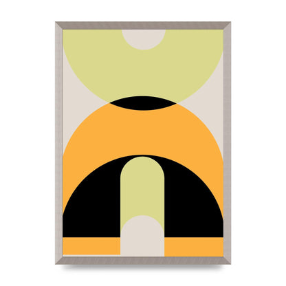 Graphic Arch Yellow Six Printed Poster - A2 framed
