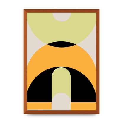 Graphic Arch Yellow Six Printed Poster - A2 framed