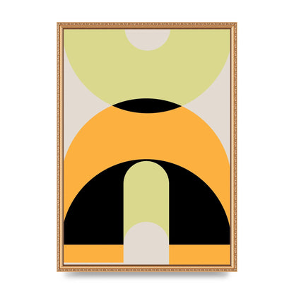 Graphic Arch Yellow Six Printed Poster - A2 framed