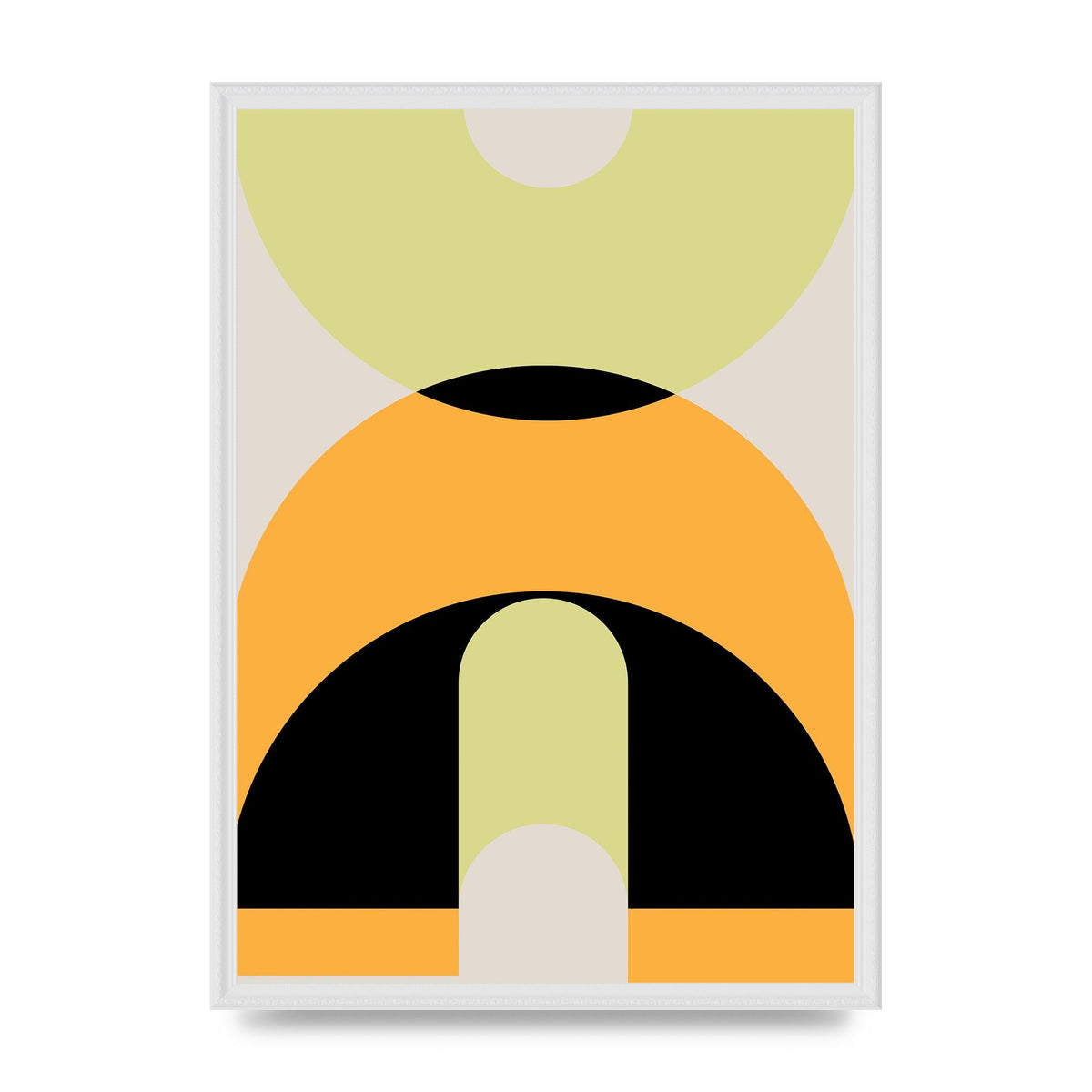 Graphic Arch Yellow Six Printed Poster - A2 framed