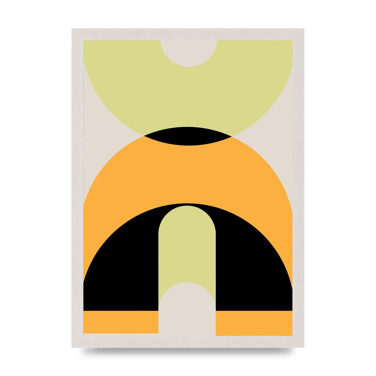 Graphic Arch Yellow Six Printed Poster - A3 framed
