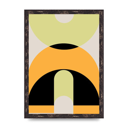 Graphic Arch Yellow Six Printed Poster - A3 framed