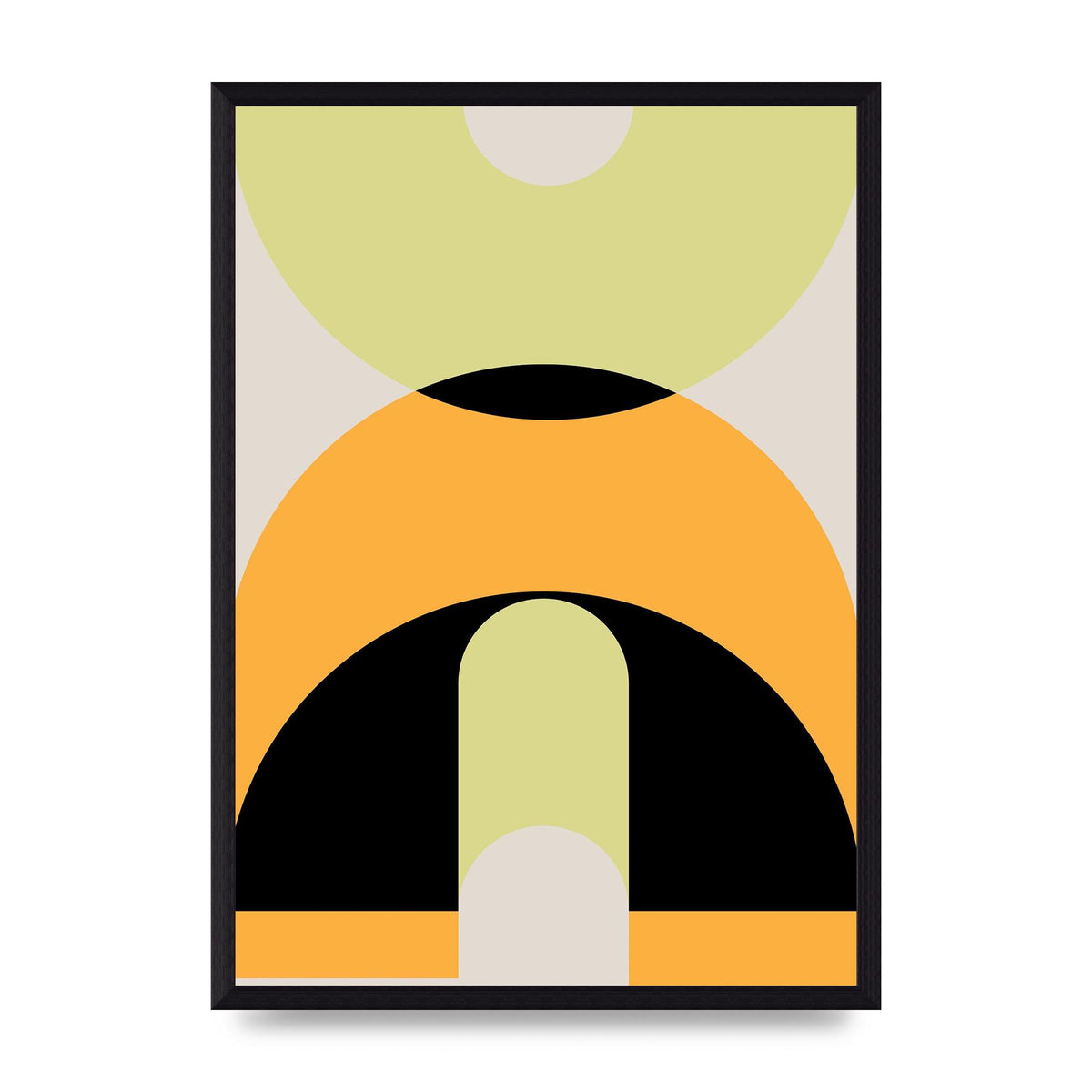 Graphic Arch Yellow Six Printed Poster - A3 framed