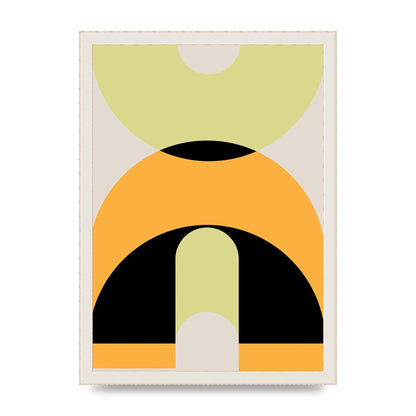 Graphic Arch Yellow Six Printed Poster - A3 framed