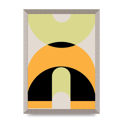 Graphic Arch Yellow Six Printed Poster - A3 framed