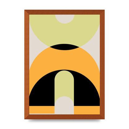 Graphic Arch Yellow Six Printed Poster - A3 framed