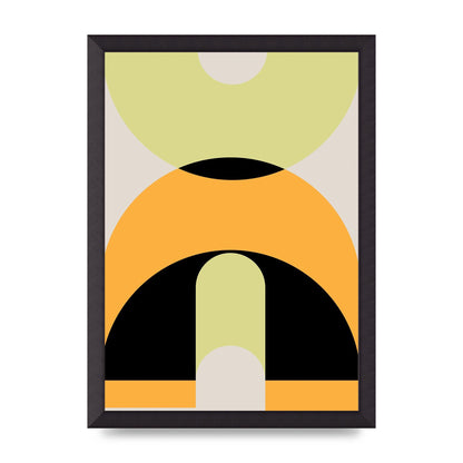 Graphic Arch Yellow Six Printed Poster - A3 framed