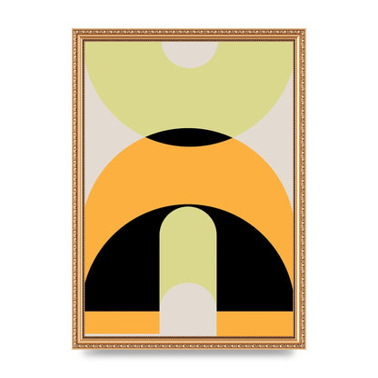 Graphic Arch Yellow Six Printed Poster - A3 framed