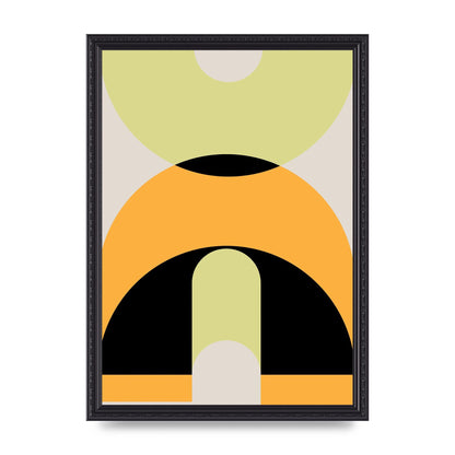 Graphic Arch Yellow Six Printed Poster - A3 framed