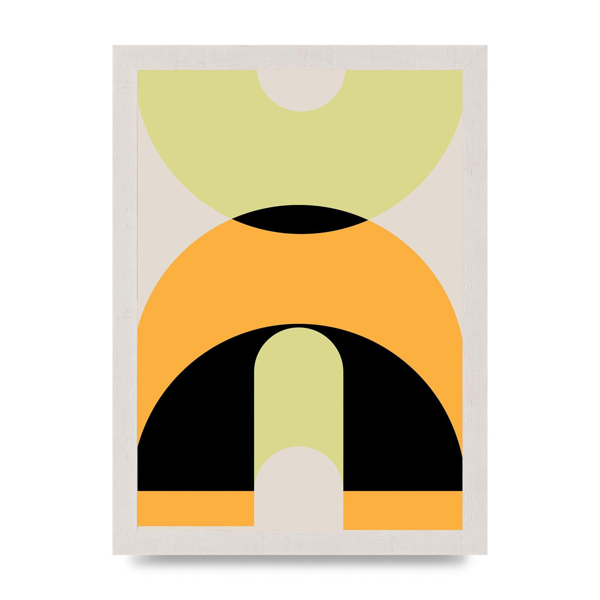 Graphic Arch Yellow Six Printed Poster - A4 framed