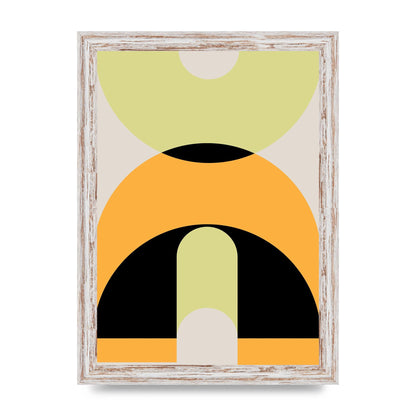 Graphic Arch Yellow Six Printed Poster - A4 framed