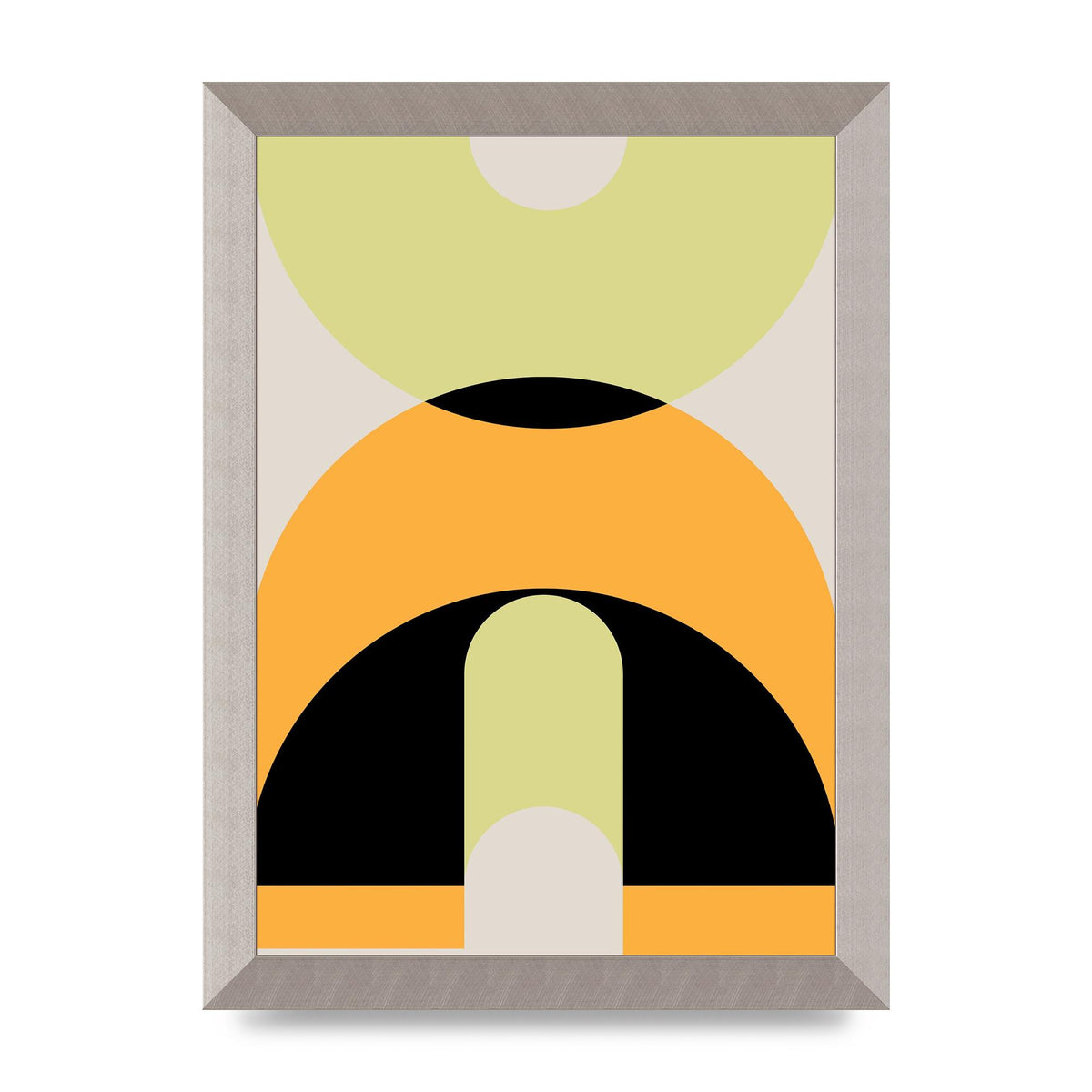 Graphic Arch Yellow Six Printed Poster - A4 framed