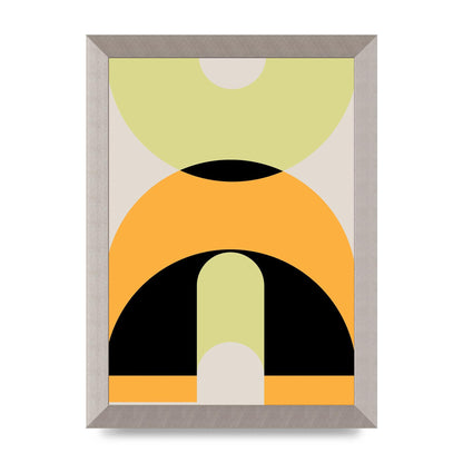 Graphic Arch Yellow Six Printed Poster - A4 framed
