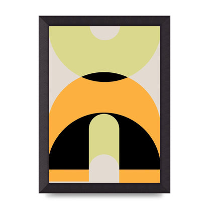 Graphic Arch Yellow Six Printed Poster - A4 framed