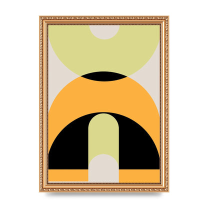 Graphic Arch Yellow Six Printed Poster - A4 framed