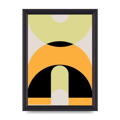 Graphic Arch Yellow Six Printed Poster - A4 framed