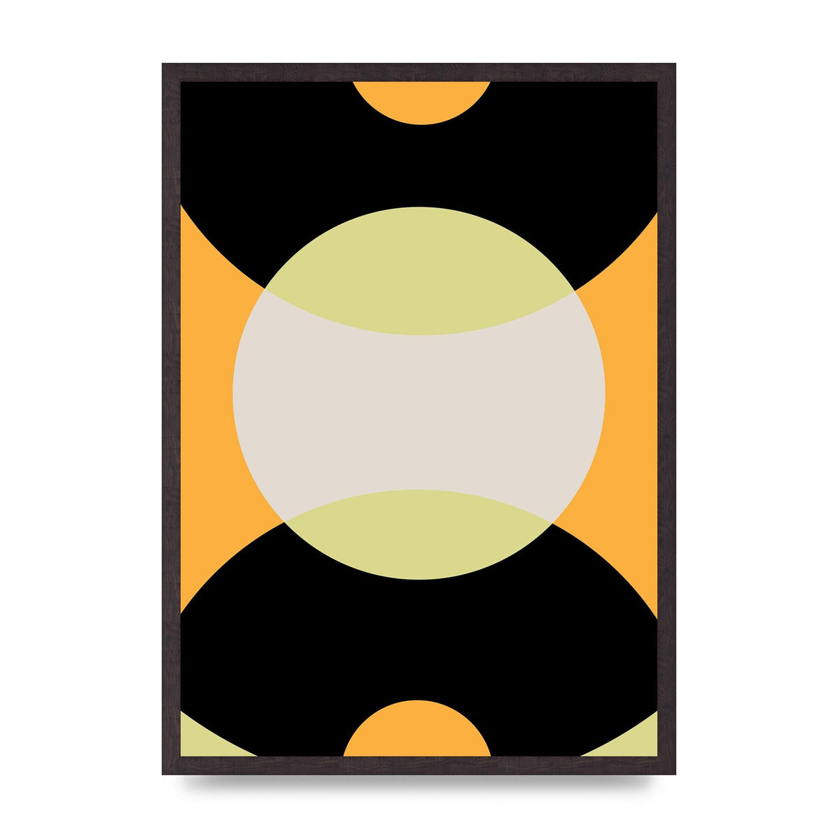 Graphic Arch Yellow Seven Wall Art - A2 framed