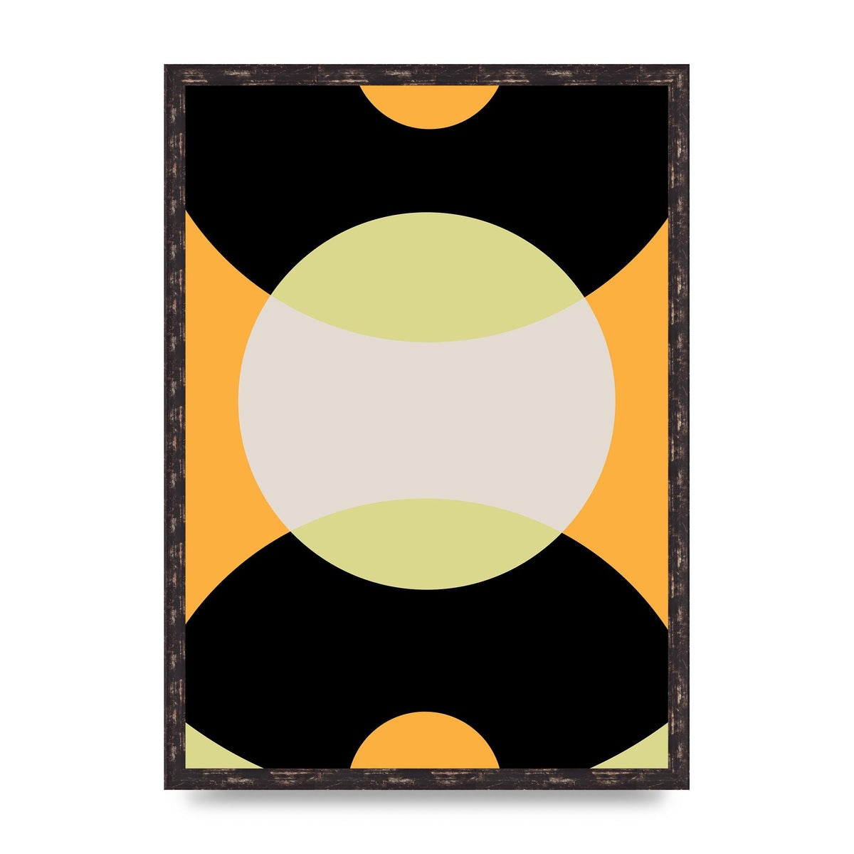 Graphic Arch Yellow Seven Wall Art - A2 framed