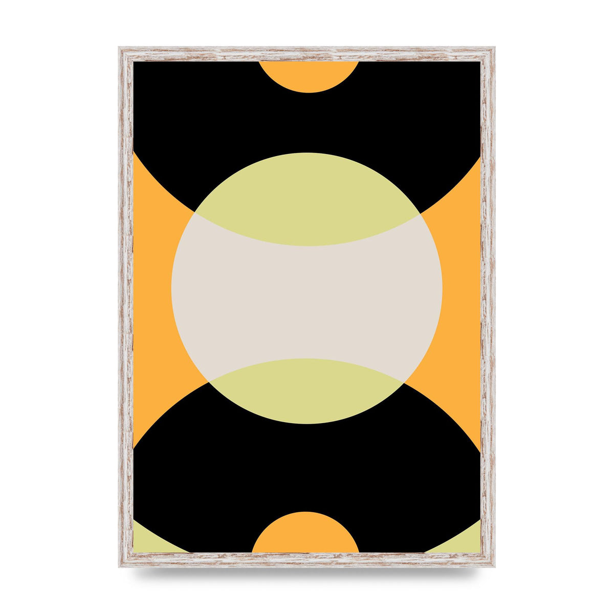 Graphic Arch Yellow Seven Wall Art - A2 framed