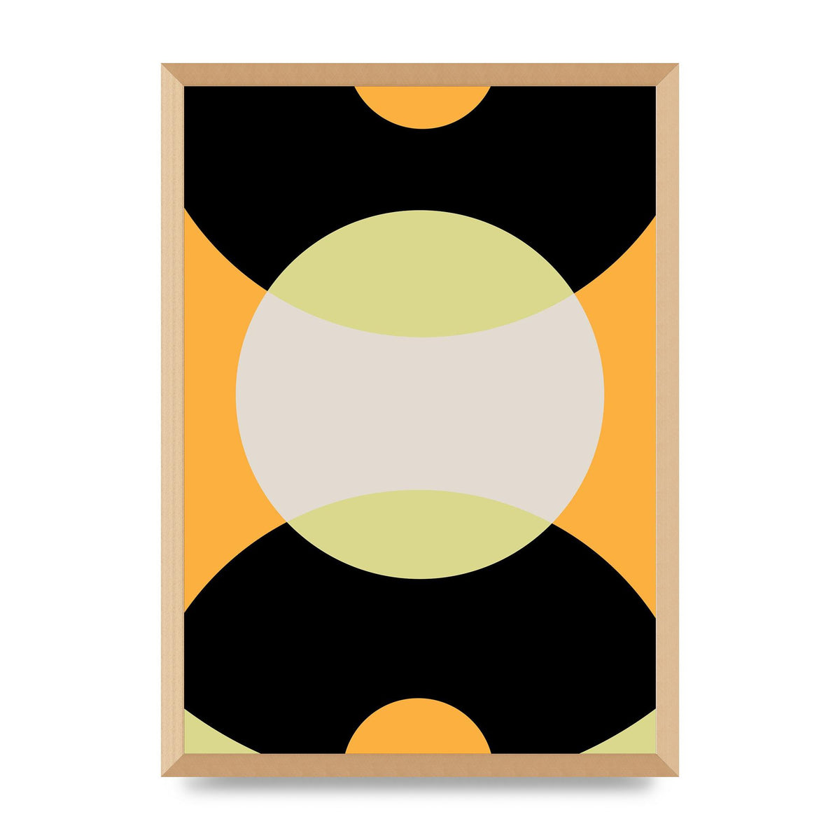 Graphic Arch Yellow Seven Wall Art - A2 framed