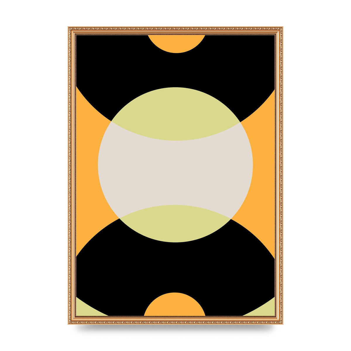 Graphic Arch Yellow Seven Wall Art - A2 framed