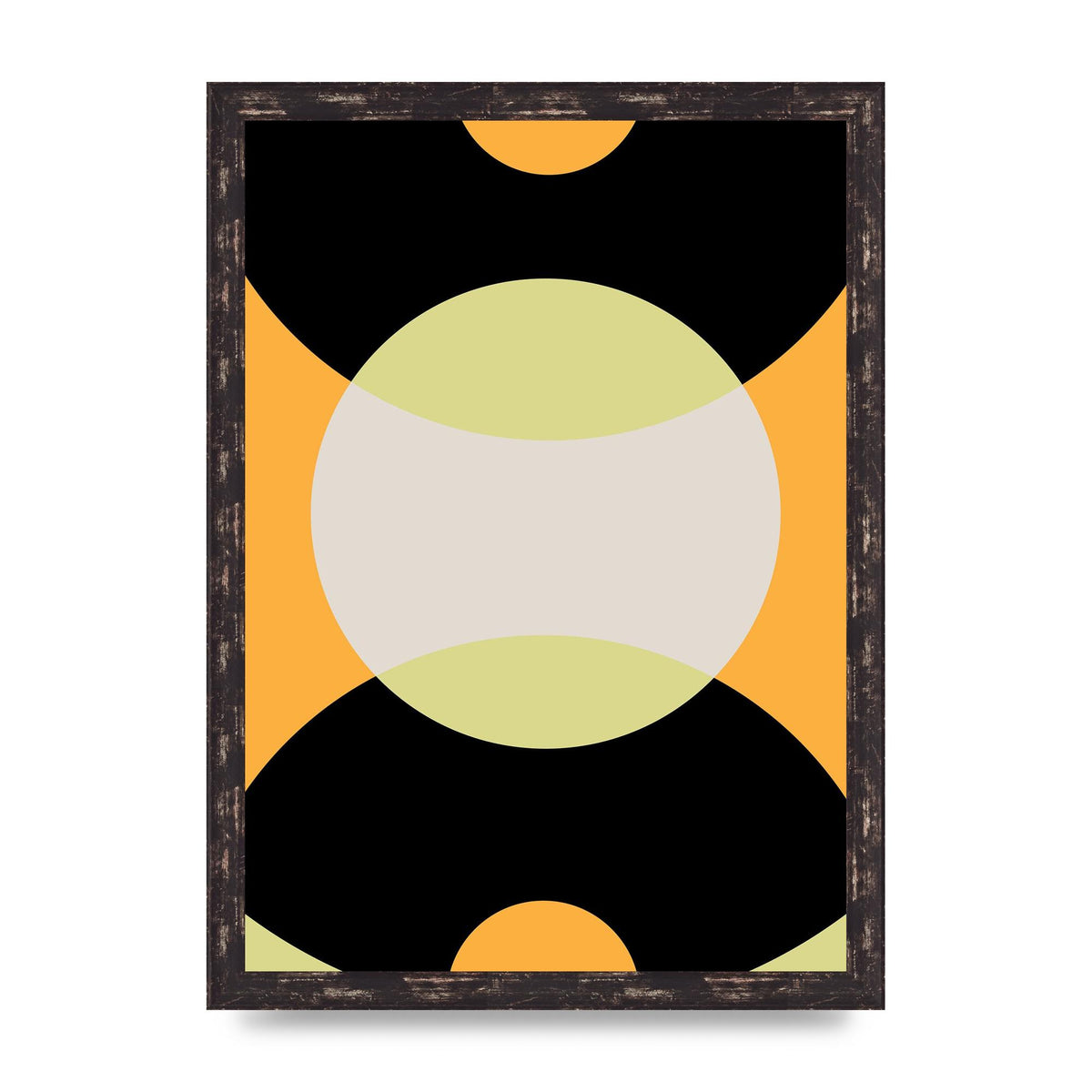 Graphic Arch Yellow Seven Wall Art - A3 framed